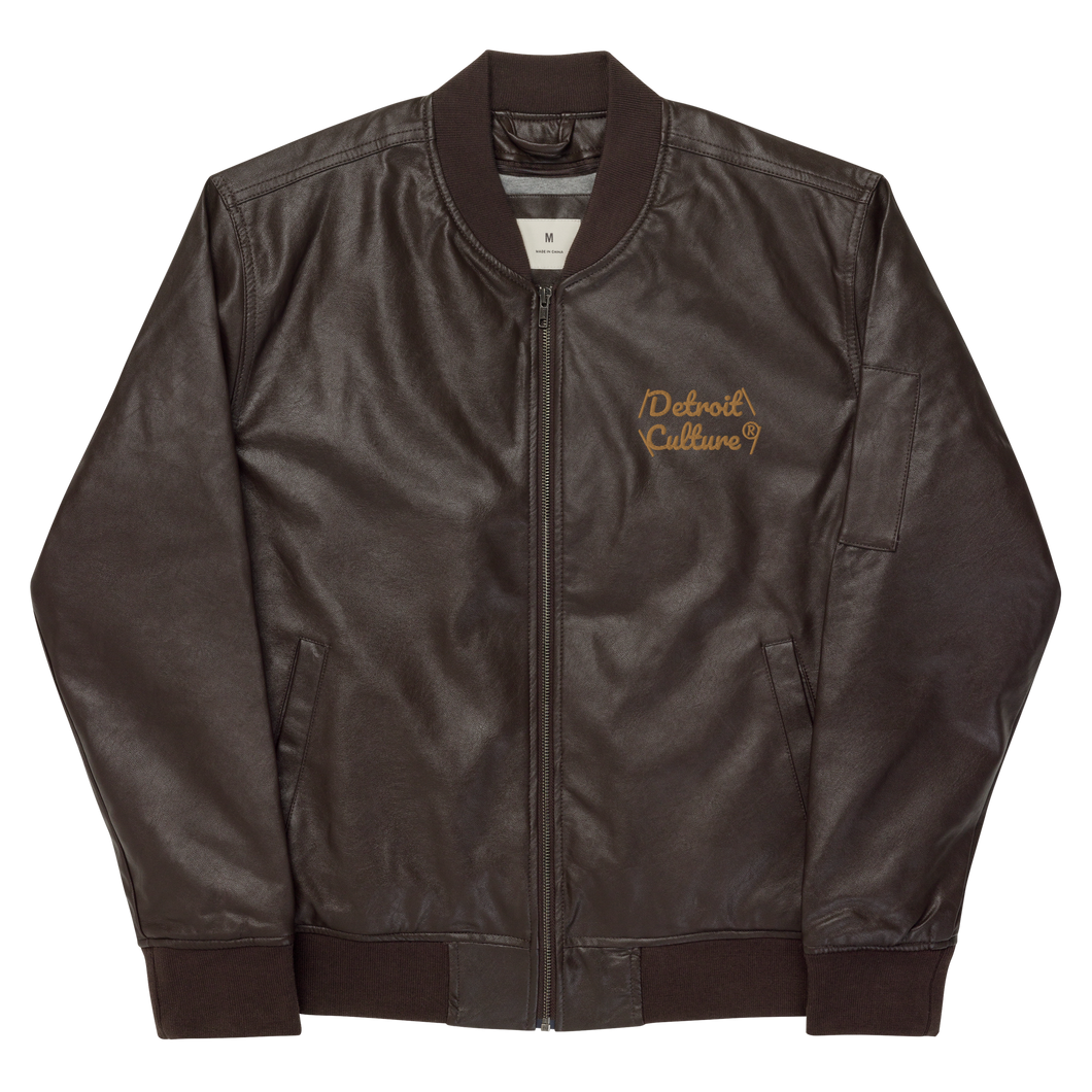 Detroit Culture Leather Style Bomb Jacket